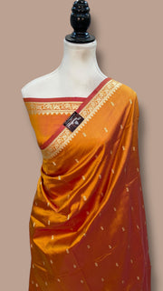 Pure Katan Silk Reshmi Zari Banarasi Handloom Saree - The Handlooms