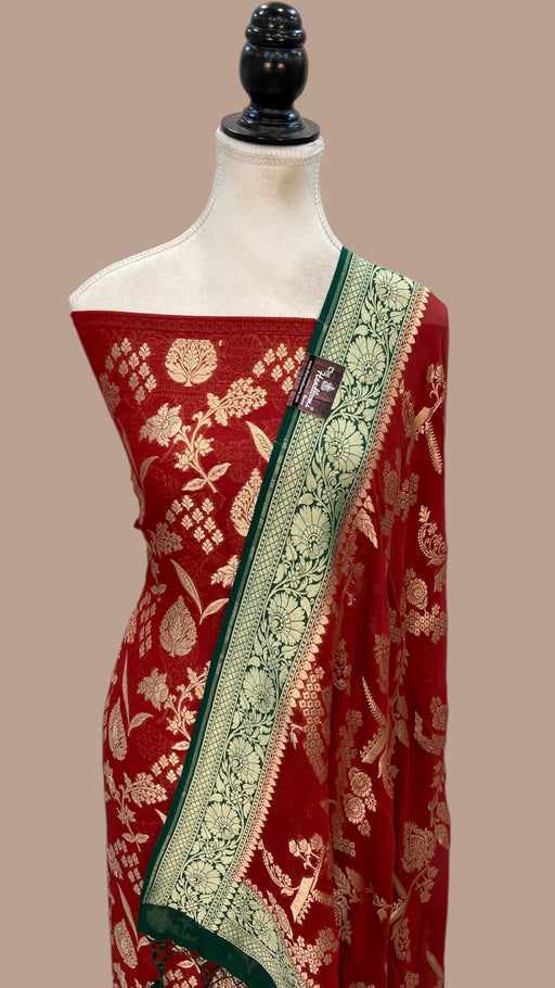 Khaddi Georgette Banarasi Dress material Water Zari - The Handlooms