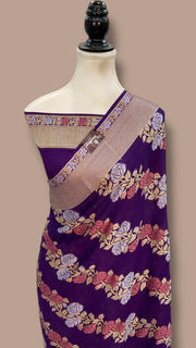 Pure Chiffon Khaddi Banarasi Saree - The Handlooms