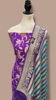 Khaddi Georgette Banarasi Dress material Water Zari - The Handlooms