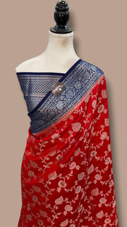 Pure Chiniya Silk Handloom Banarasi Saree - The Handlooms