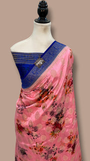 Pure Chiniya Silk Handloom Banarasi Saree Digital Print - The Handlooms
