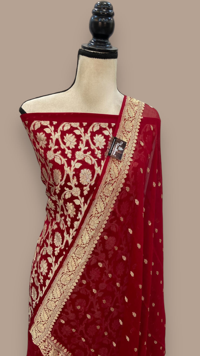 Khaddi Georgette Banarasi Dress material - The Handlooms