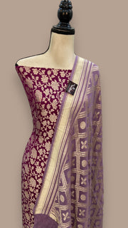 Khaddi Georgette Banarasi Dress material - The Handlooms