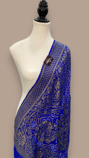 Pure Georgette Banarasi Bandhej Handloom Dupatta - The Handlooms