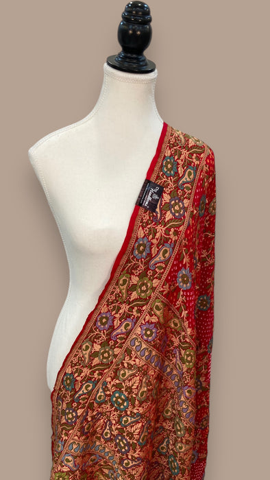 Pure Georgette Banarasi Bandhej Handloom Dupatta