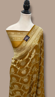 Khaddi Georgette Handloom Banarasi Saree - The Handlooms