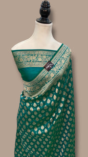 Pure Katan Silk Banarasi Handloom Saree - All over Jaal work - The Handlooms