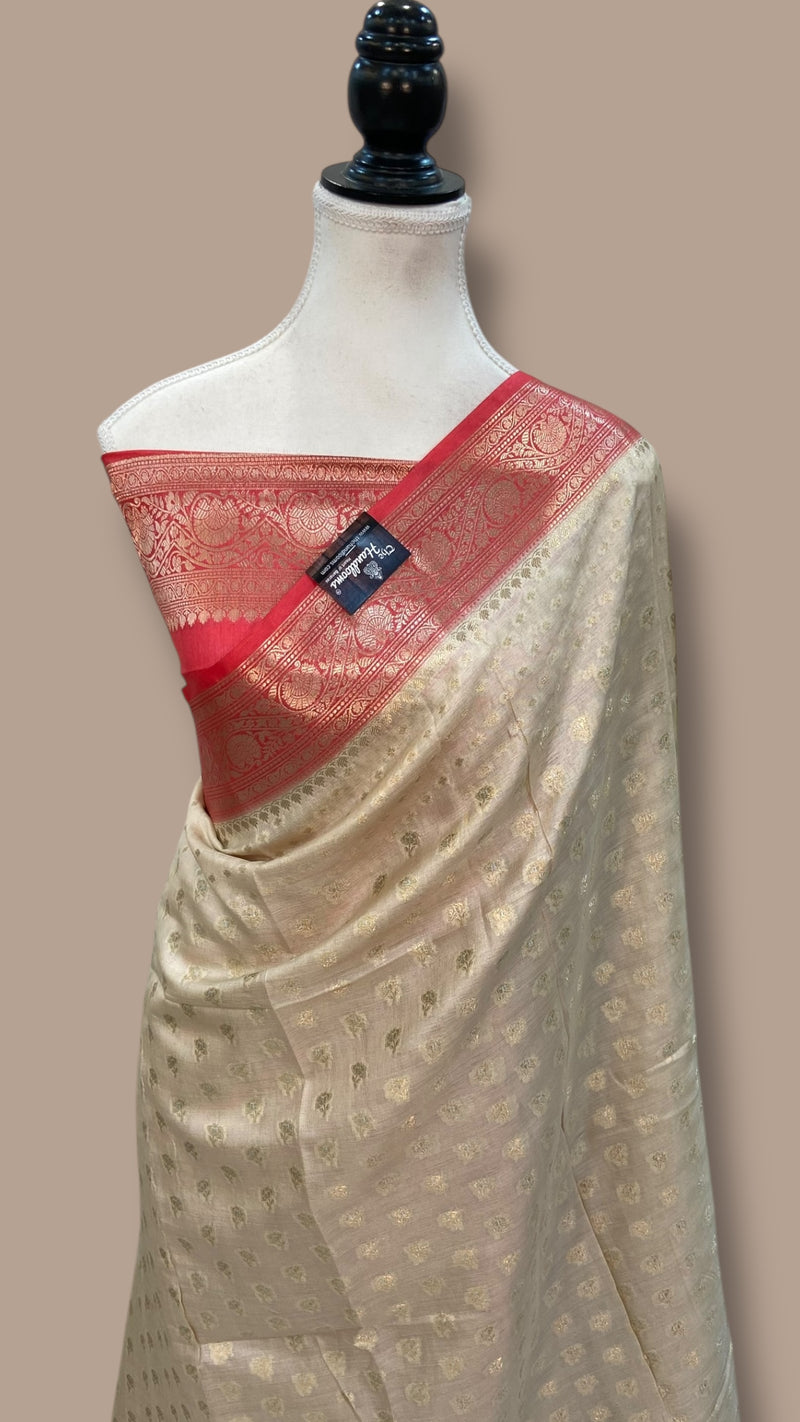 Pure Tussar Silk Handloom Banarasi Saree - The Handlooms