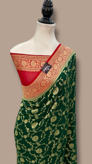 Pure Khaddi Georgette Banarasi Saree -  Gold zari - The Handlooms