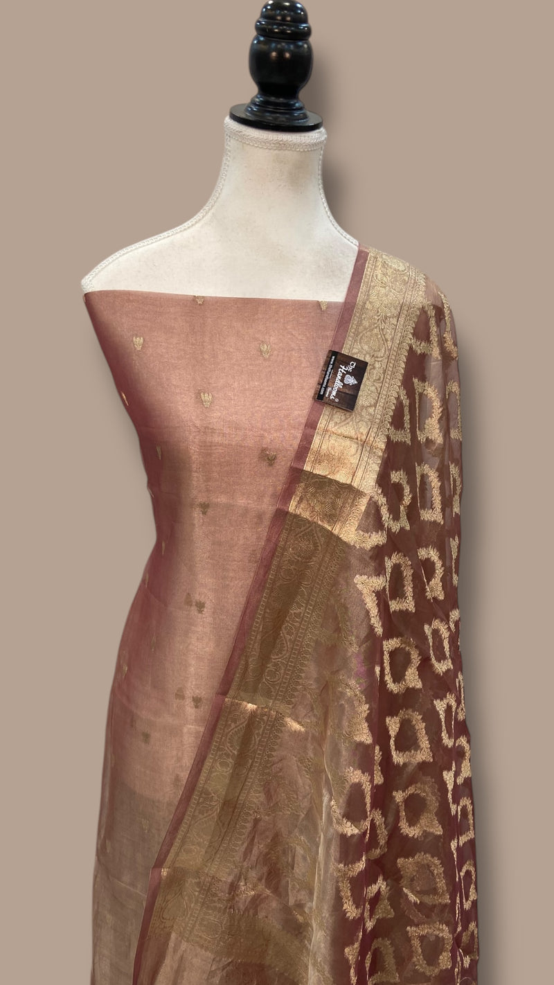 handloom silk dress material Pure Katan Silk Handloom Banarasi Dress Material