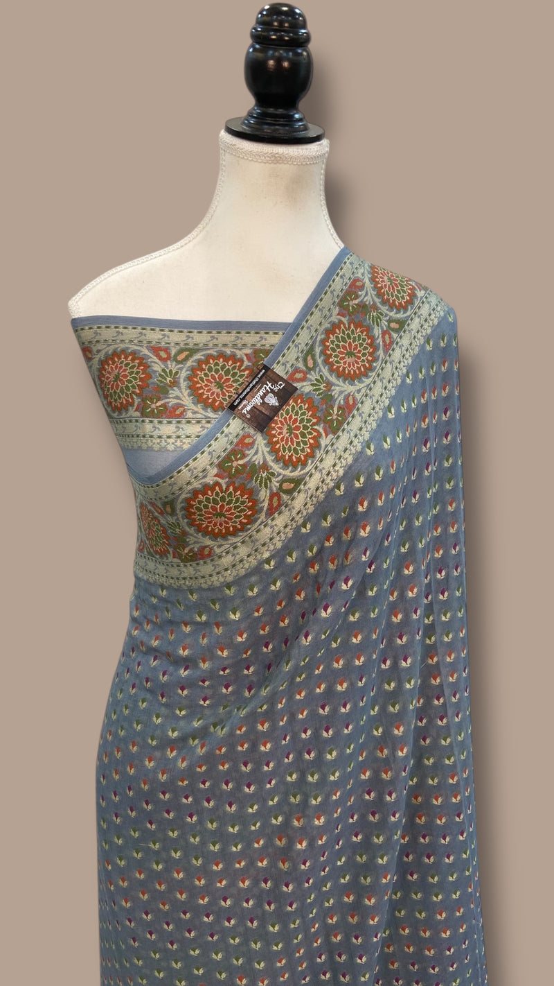 Pure Chiffon Khaddi Banarasi Saree - The Handlooms