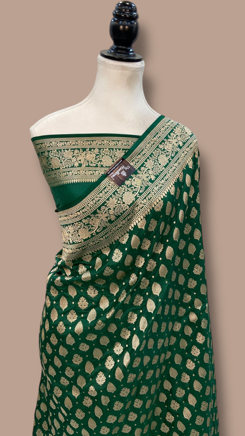 Pure Katan Silk Banarasi Handloom Saree - All over jaal work - The Handlooms