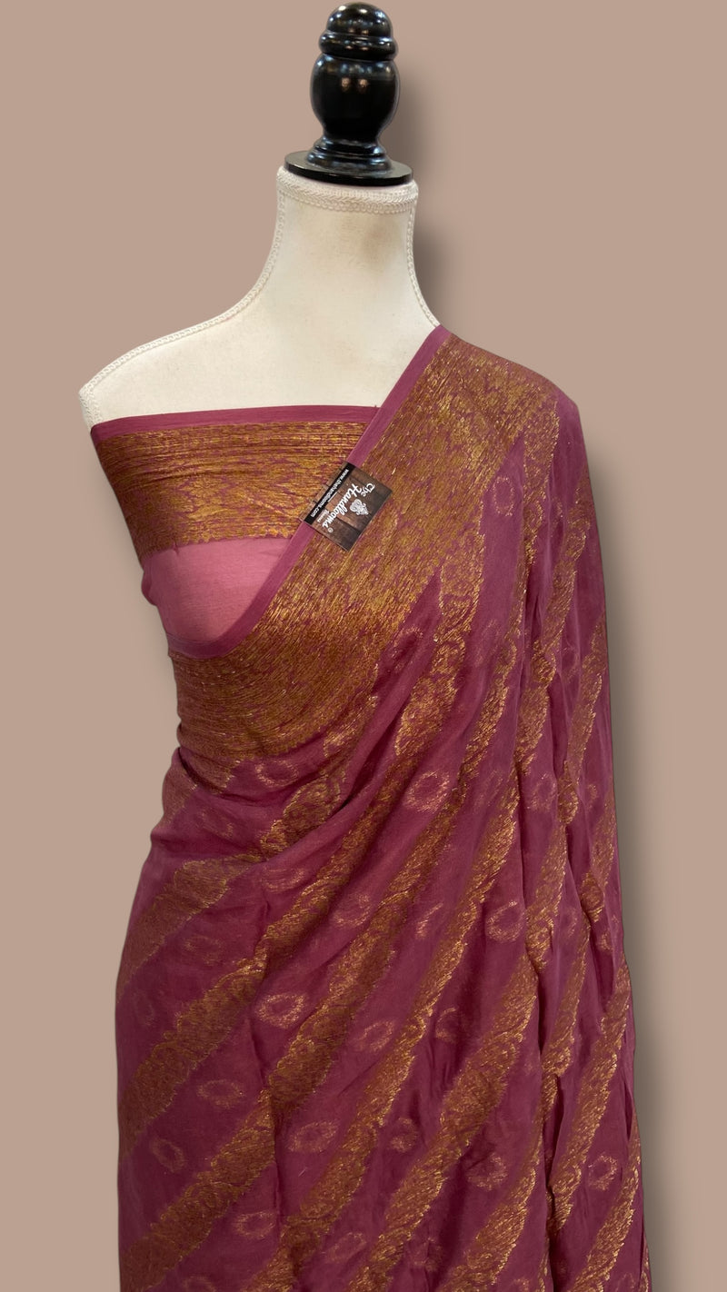 Pure Chiffon Khaddi Banarasi Saree - The Handlooms