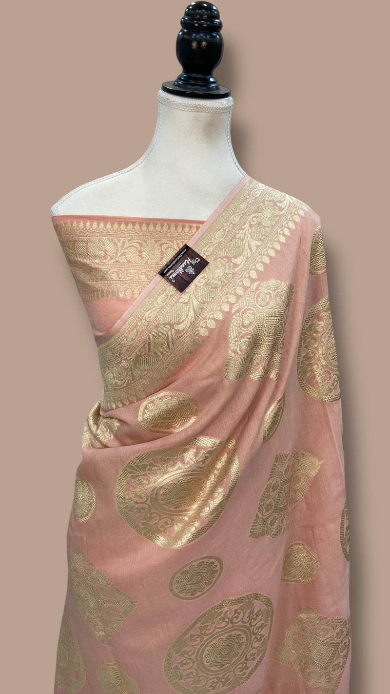 Moonga Georgette Handloom Banarasi Saree - The Handlooms