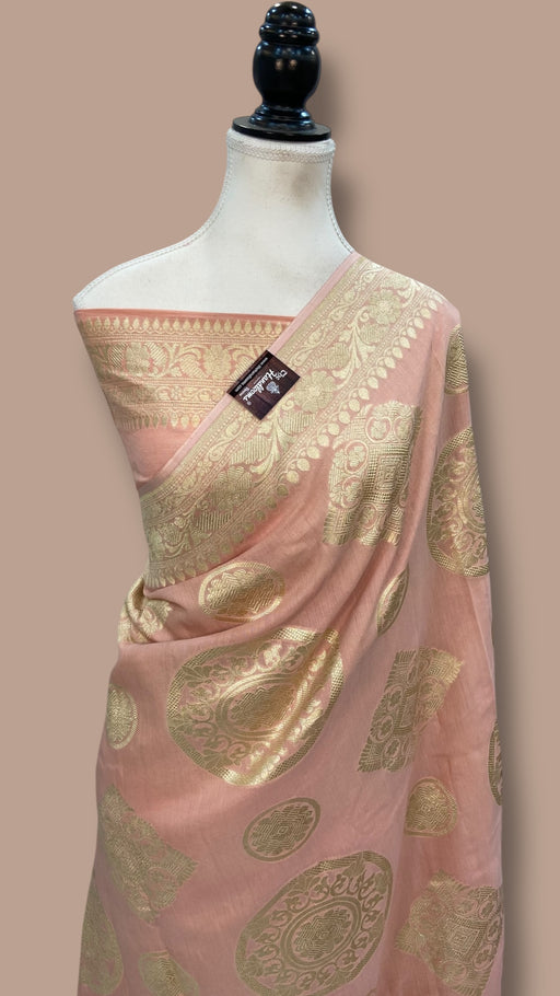 Moonga Georgette Handloom Banarasi Saree - The Handlooms
