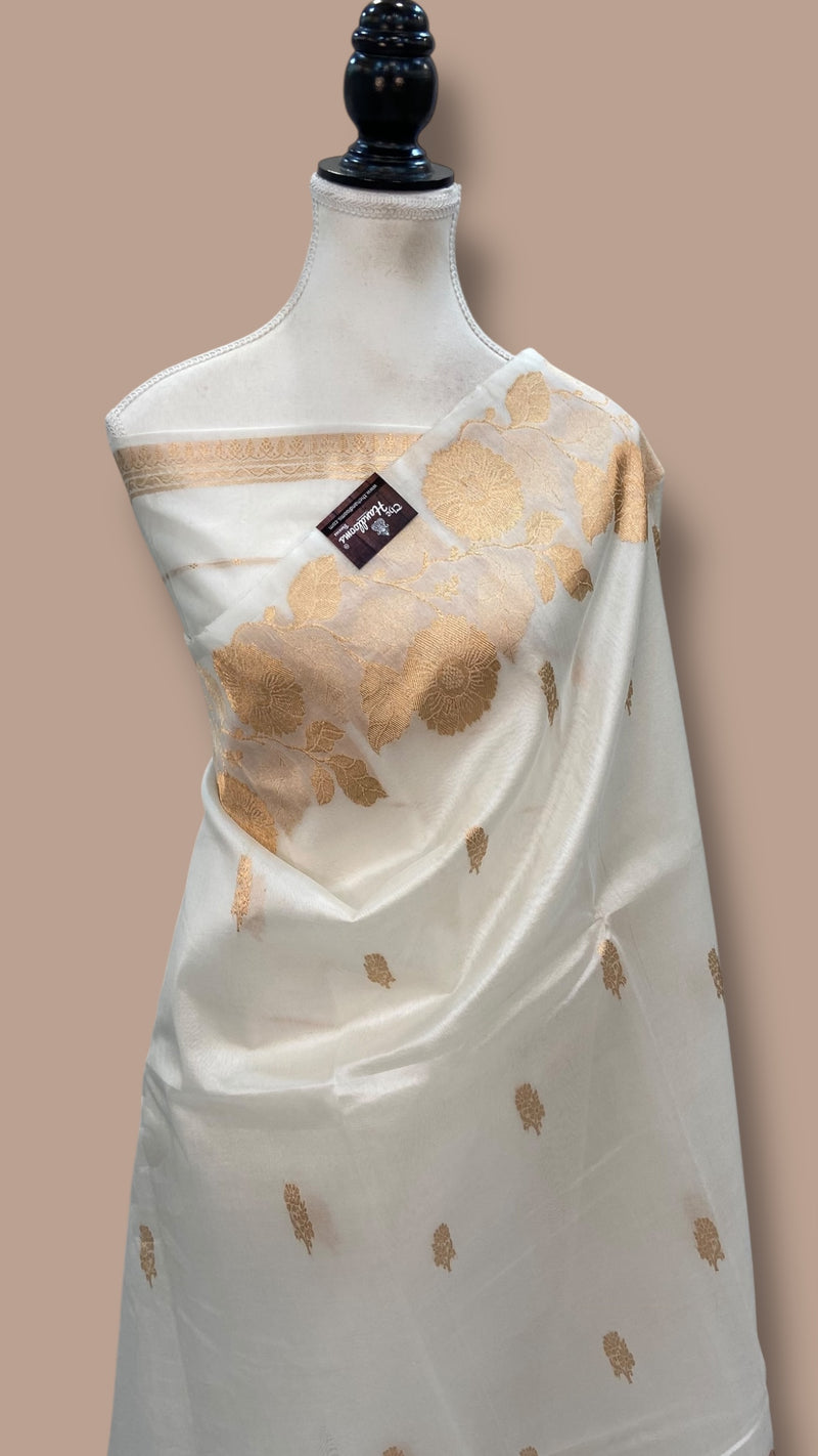 Pure Kora Handloom Banarasi Saree - The Handlooms