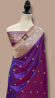 Pure Katan Silk Handloom Banarasi Saree - All Over Kadua Motifs With Meenakari - The Handlooms