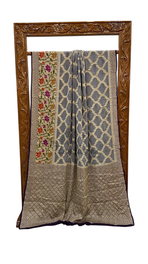 Pure Chiffon Khaddi Banarasi Saree - The Handlooms