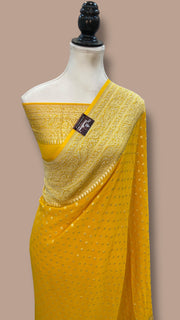 Khaddi Georgette Handloom Banarasi Saree - The Handlooms