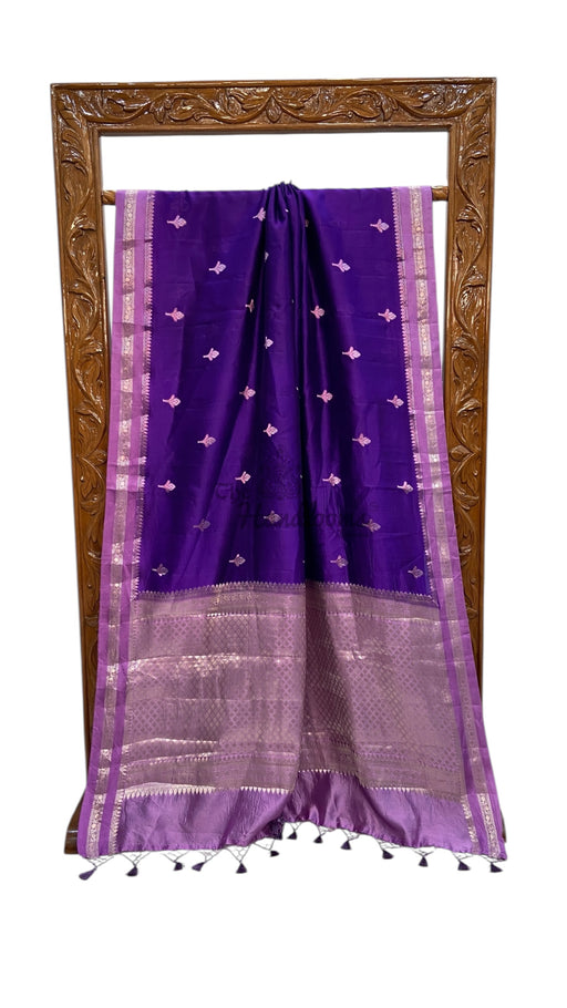 Pure Mango Silk Banarasi Handlokom Saree - The Handlooms