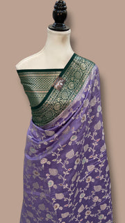 Pure Chiniya Silk Handloom Banarasi Saree - The Handlooms