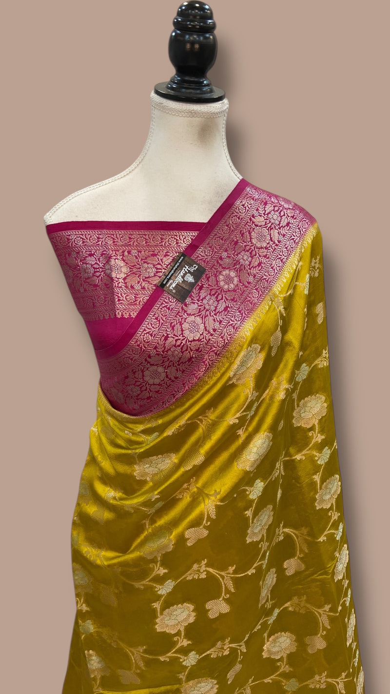 Pure Mango Silk Banarasi Handloom Saree - The Handlooms
