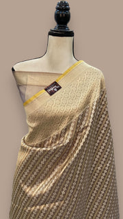 Pure Tissue Reshmi Zari Banarasi Brocade Handloom Saree - The Handlooms