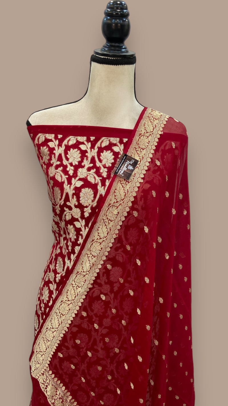 Khaddi Georgette Banarasi Dress material - The Handlooms