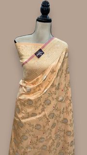 Ektara Pure Katan Silk Banarasi Handloom Saree - All over kadiyal Jaal work - The Handlooms