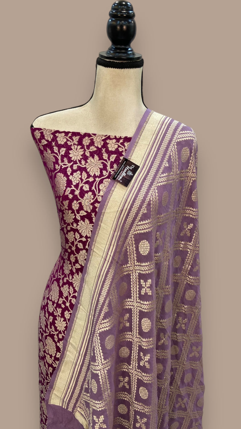 Khaddi Georgette Banarasi Dress material - The Handlooms