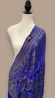 Pure Georgette Banarasi Bandhej Handloom Dupatta - The Handlooms