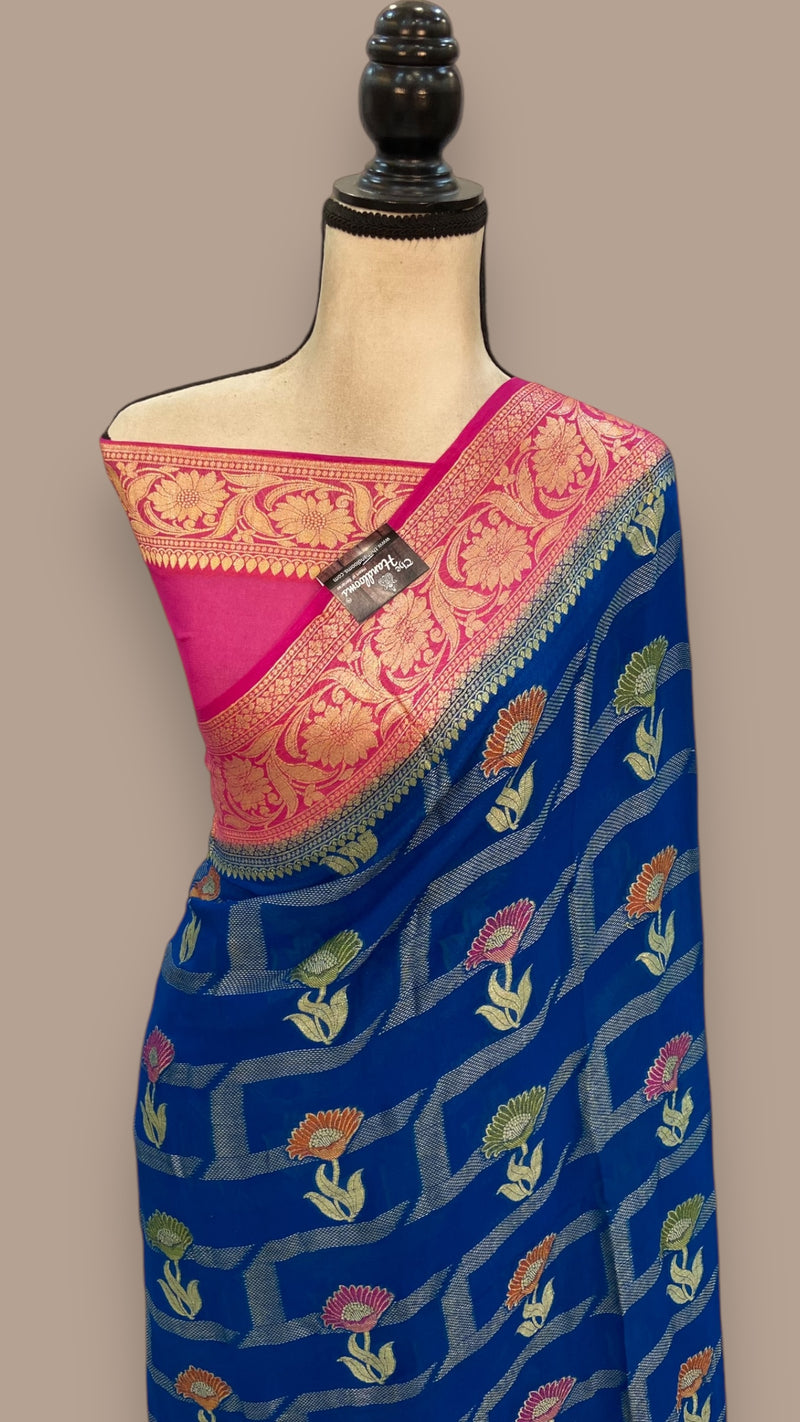 Pure Crepe Georgette Banarasi Saree - The Handlooms