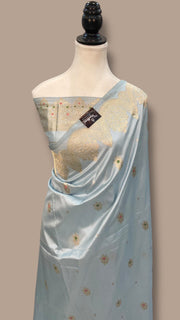 Pure Katan Silk Banarasi Handloom Saree - All over Sona Roopa Kadua motifs - The Handlooms