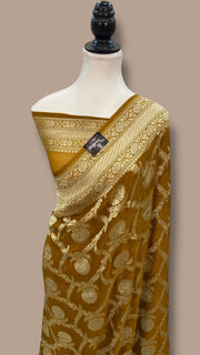 Khaddi Georgette Handloom Banarasi Saree - The Handlooms