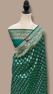 Pure Katan Silk Banarasi Handloom Saree - All over Jaal work - The Handlooms