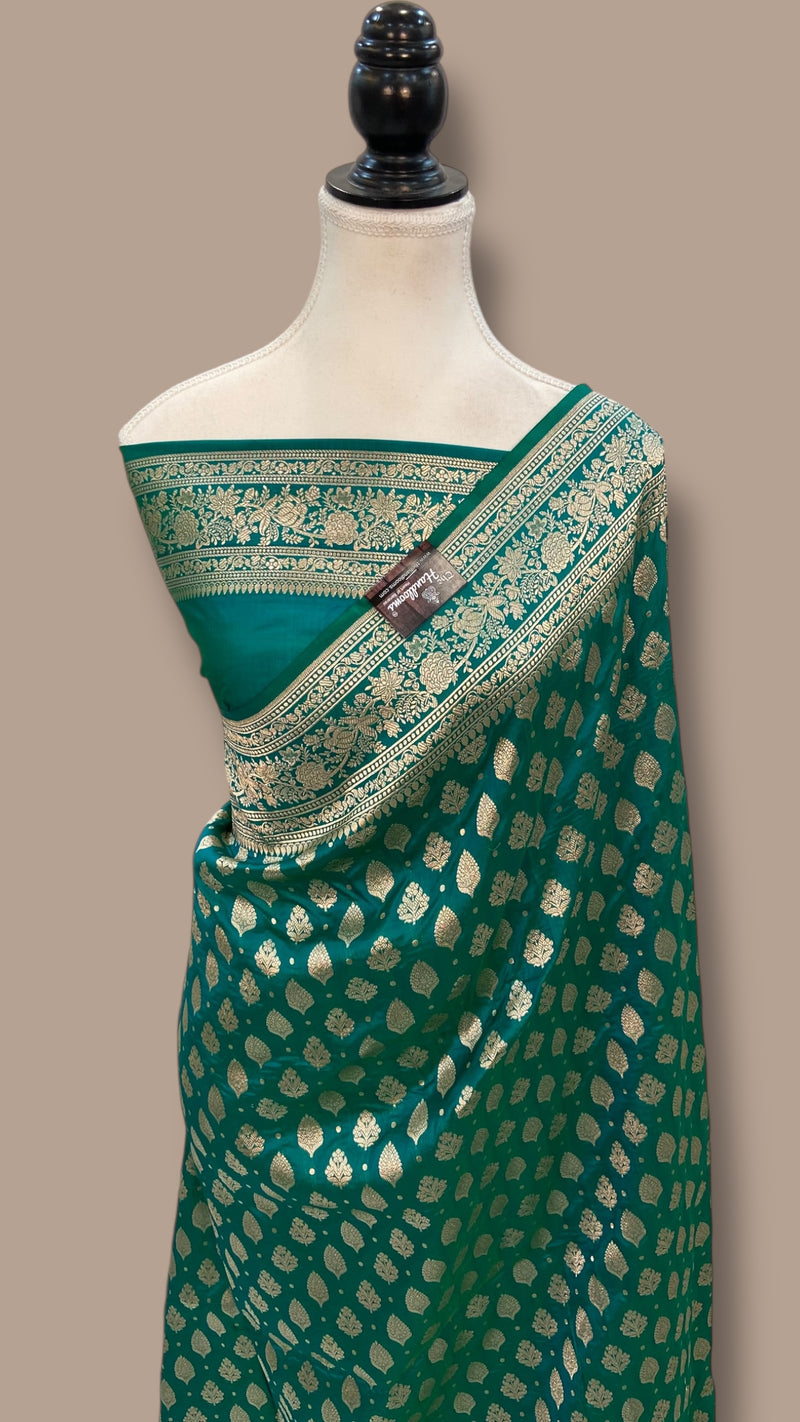 Pure Katan Silk Banarasi Handloom Saree - All over Jaal work - The Handlooms