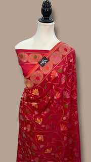 Pure Cotton Jamdani Handloom Banarasi Saree - The Handlooms