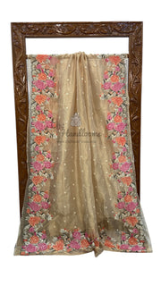 Pure Tissue Handloom Banarasi Saree With Chikankari - The Handlooms