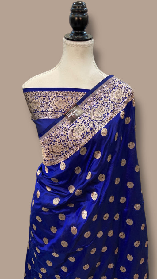 Pure Katan Silk Banarasi Handloom Saree - with motifs - The Handlooms