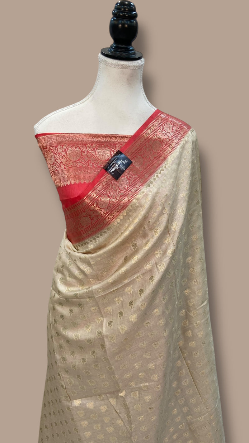 Pure Tussar Silk Handloom Banarasi Saree - The Handlooms