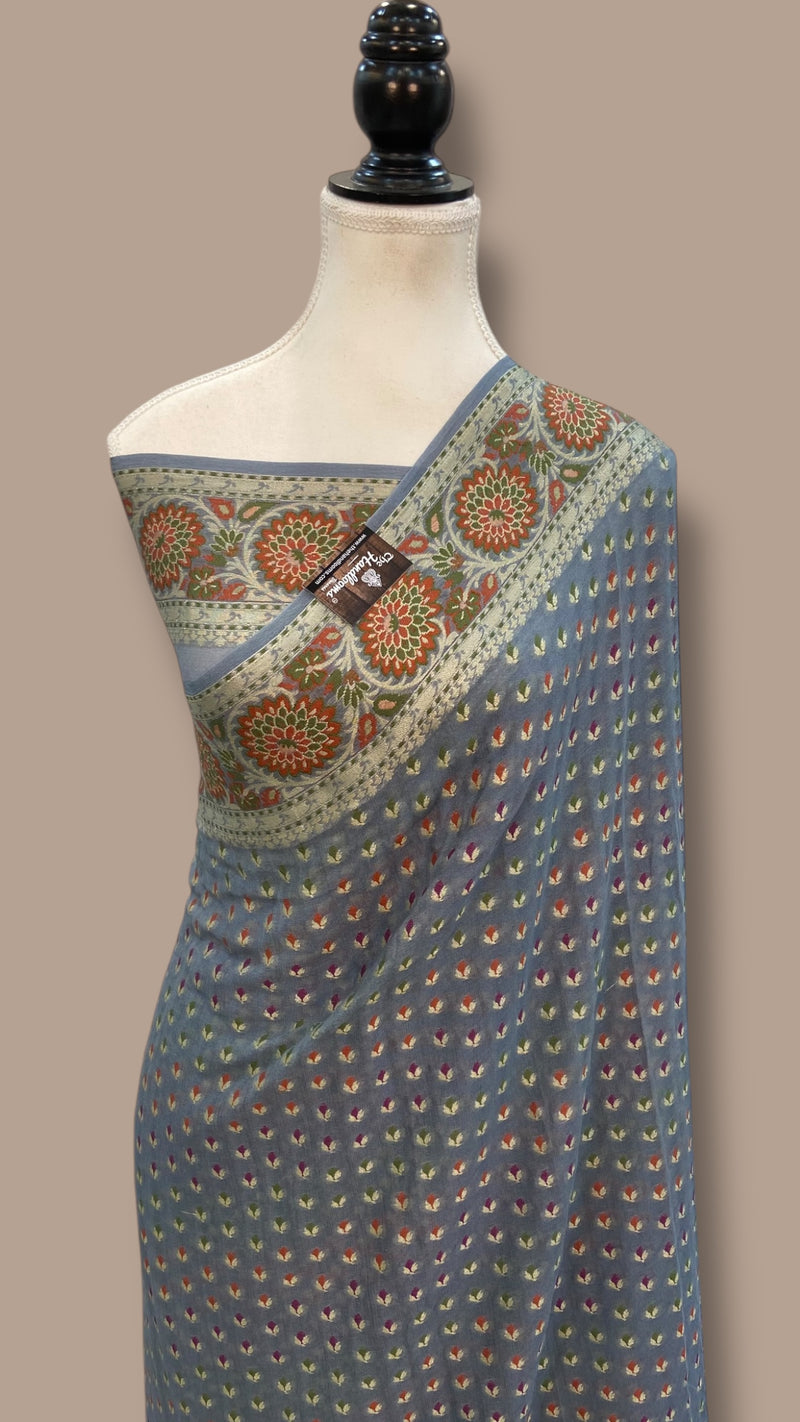 Pure Chiffon Khaddi Banarasi Saree - The Handlooms