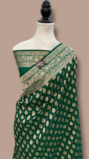 Pure Katan Silk Banarasi Handloom Saree - All over jaal work - The Handlooms