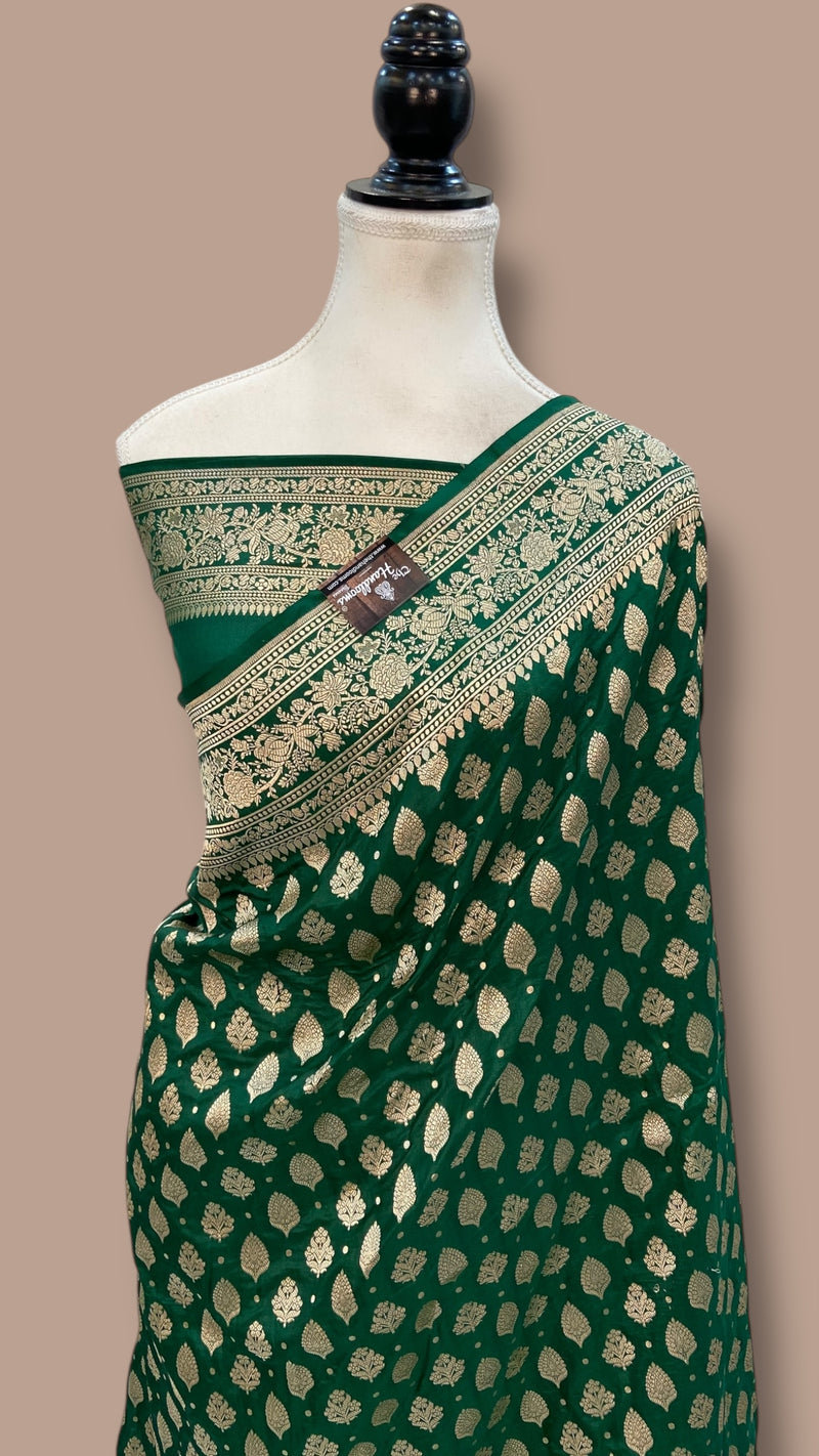 Pure Katan Silk Banarasi Handloom Saree - All over jaal work - The Handlooms