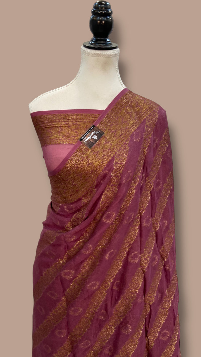 Pure Chiffon Khaddi Banarasi Saree - The Handlooms