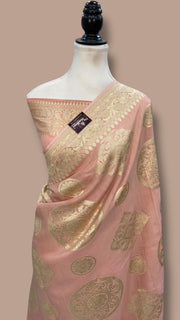 Moonga Georgette Handloom Banarasi Saree - The Handlooms