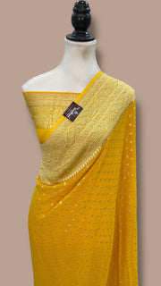 Khaddi Georgette Handloom Banarasi Saree - The Handlooms