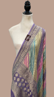 Pure Khaddi Georgette Dupatta - Water Zari - The Handlooms