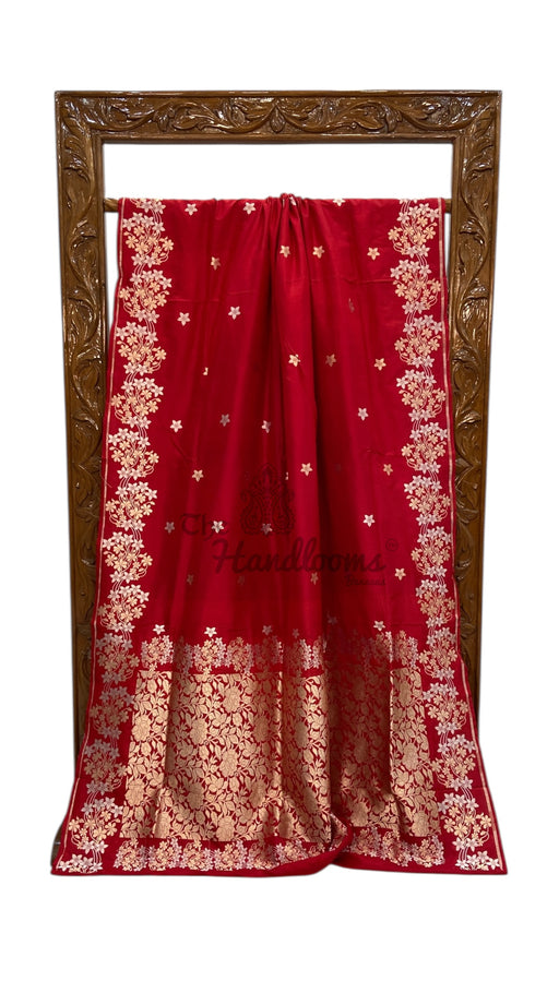 Pure Katan Silk Banarasi Handloom Saree - All Over Kadua Motifs - The Handlooms