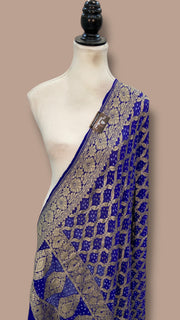 Pure Georgette Banarasi Bandhej Handloom Dupatta - The Handlooms